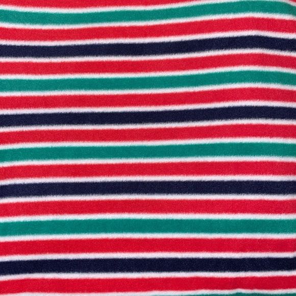 Jammies for your Family Mens Size Large Velour Navy-White-Green-Red Stripes - Picture 3 of 3